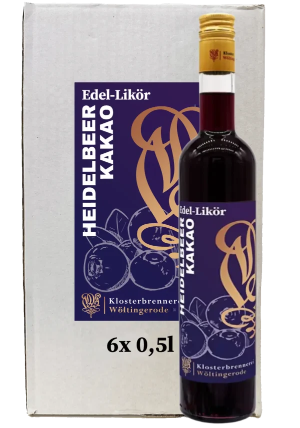 Edel-Likör Heidelbeer Kakao 6er Karton 0,5l