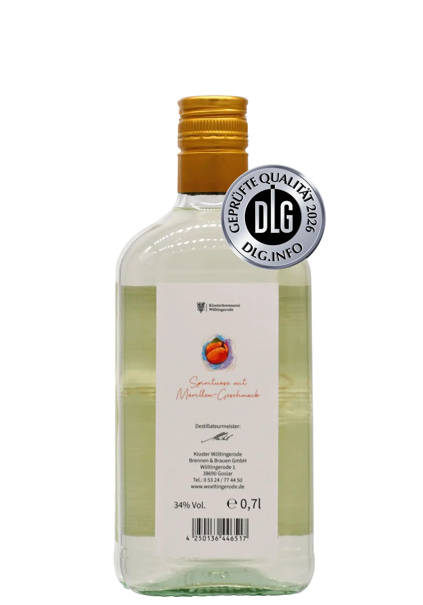 Schnaps Marille 0,7l Rückseite