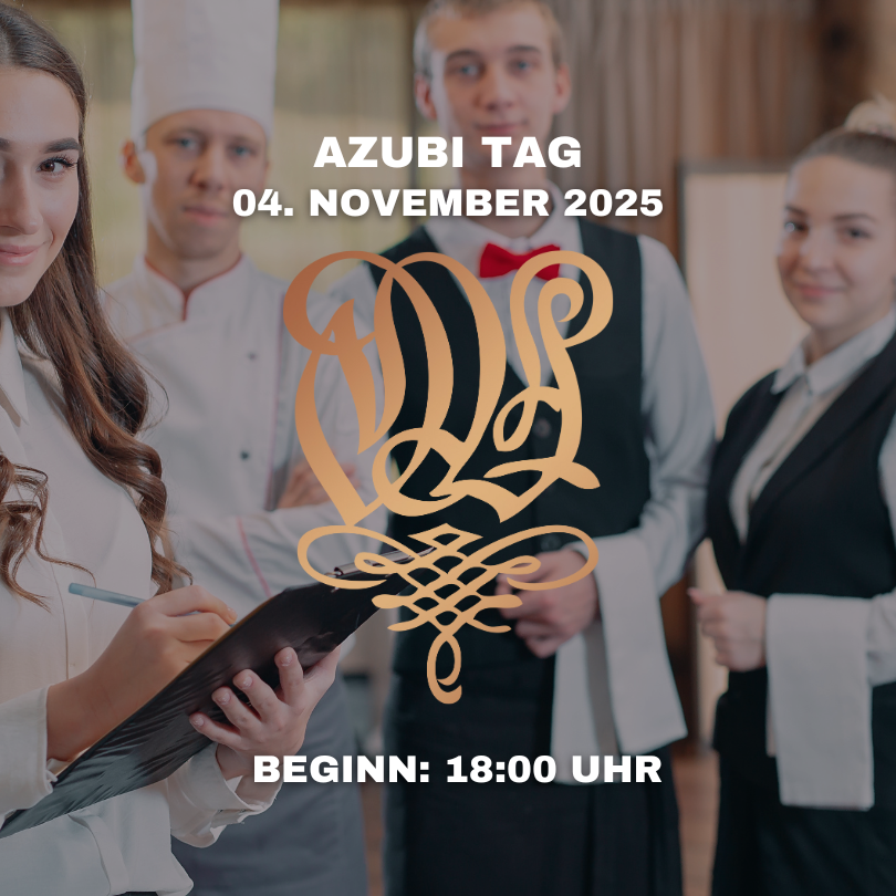 Azubi Tag in Wöltingerode.Verschiedene Azubis aus verschiedenen Abteilungen stehen nebeneinander und schauen in die Kamera. Rezeption, Koch, Restaurant und Houskeeping Auszubildende. Sowohl Frauen als auch Männer
