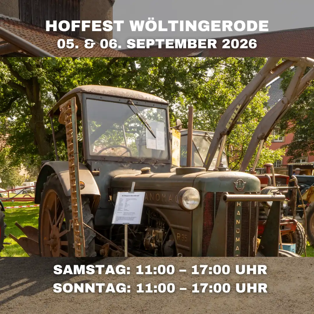 Hoffest Wöltingerode am 05. und 06. September 2026 auf dem Hof des Kloster Wöltingerode in Goslar.
